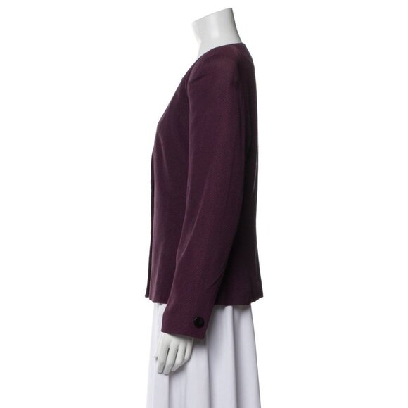 Christian Dior Authentic Purple Black Long Sleeve Blazer Jacket 8 Medium - Picture 2 of 8